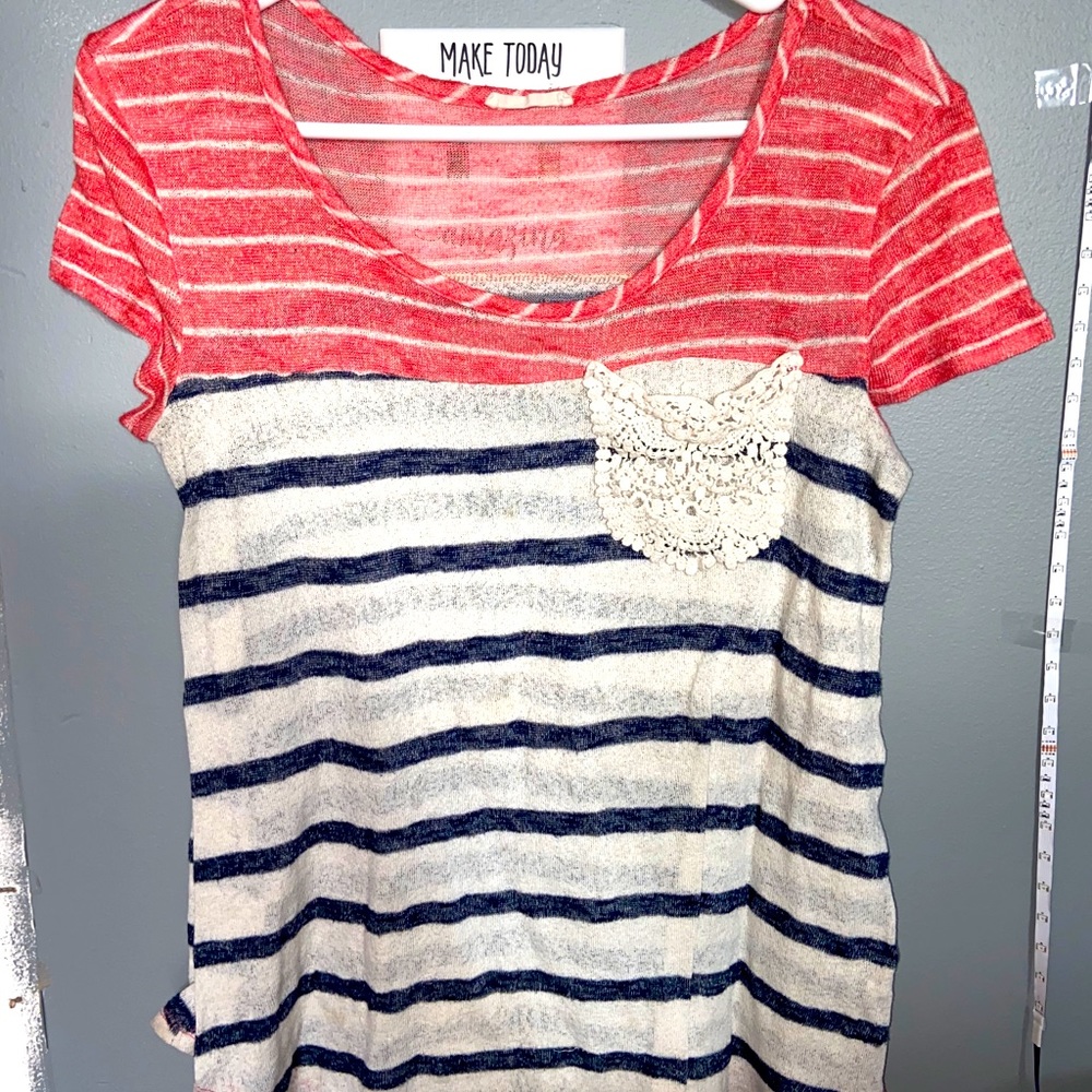 Pink striped t-shirt